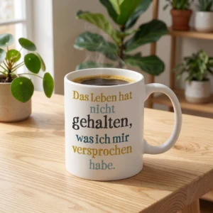 Das Leben hat nicht gehalten, was ich mir versprochen habe. Das Leben hat nicht gehalten, was ich mir versprochen habe.