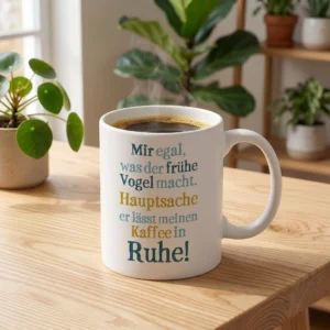 Mir egal, was der frühe Vogel macht. Hauptsache er lässt meinen Kaffee in Ruhe! Mir egal, was der frühe Vogel macht. Hauptsache er lässt meinen Kaffee in Ruhe!
