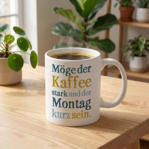 Möge der Kaffee stark und der Montag kurz sein.